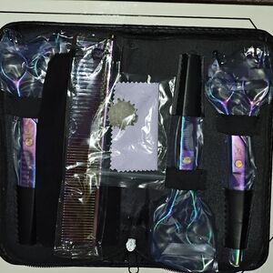 Iridescent Dog Grooming Kit Cutting Scissors Set 3 And Comb
